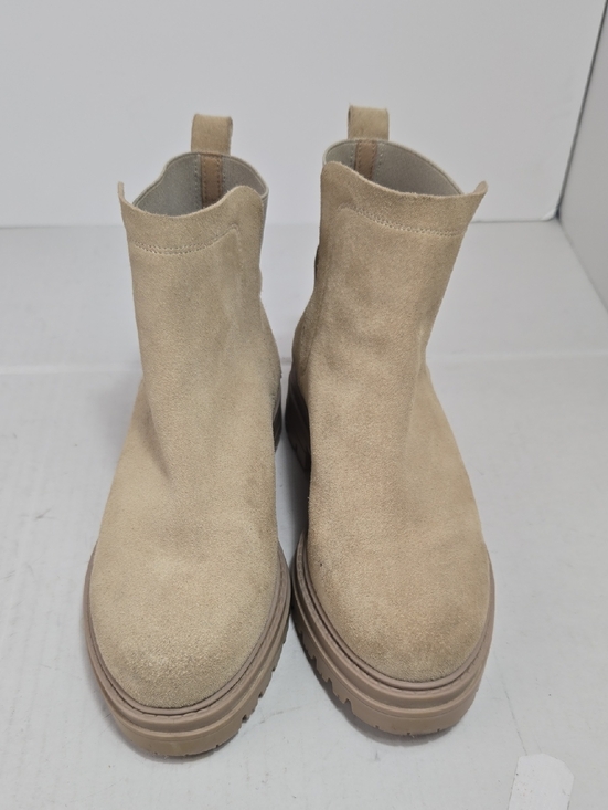 Steve Madden Moira Boutie Sand Suede Women's Sz 8 Combat Moto Chunky Casual - Picture 3 of 8
